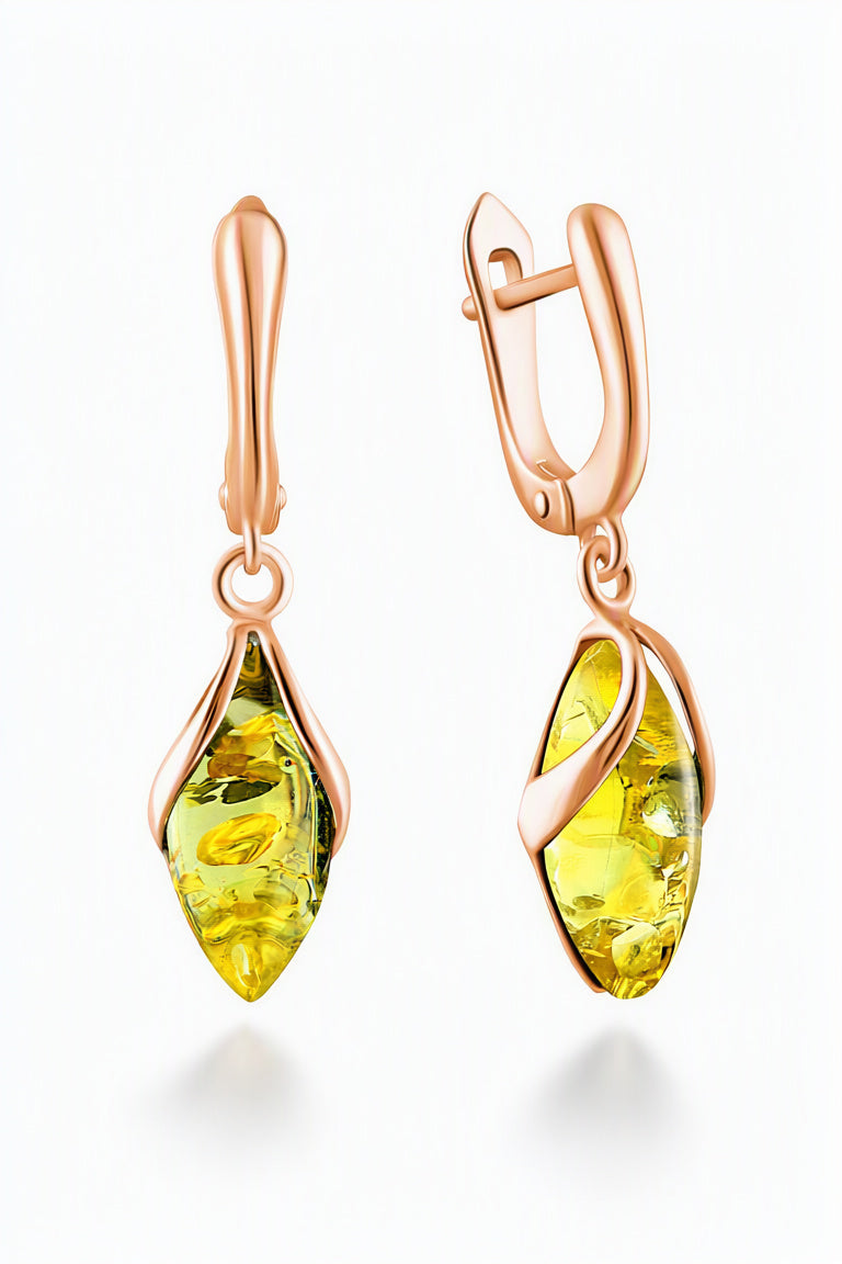 Marquise Lemon Amber Silver Earrings — DARVIN (Pre-Order)