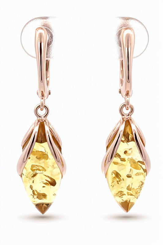 Marquise Lemon Amber Silver Earrings — DARVIN (Pre-Order)