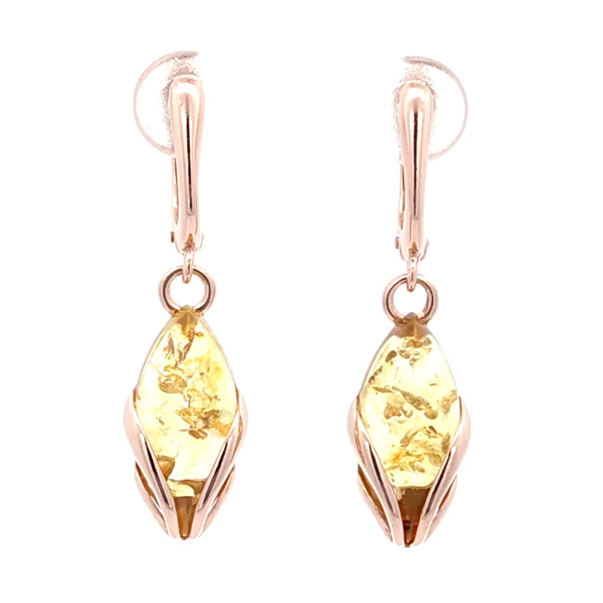 Marquise Lemon Amber Silver Earrings — DARVIN (Pre-Order)