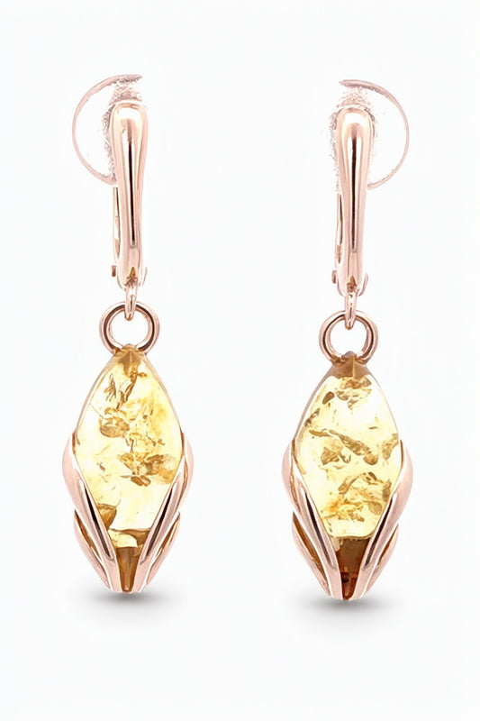 Marquise Lemon Amber Silver Earrings — DARVIN (Pre-Order)