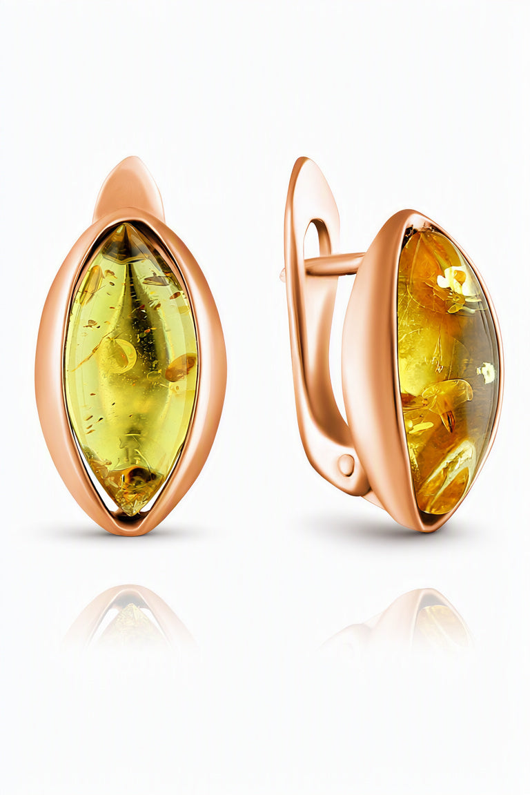 Marquise Lemon Amber Silver Earrings — DARVIN (Pre-Order)