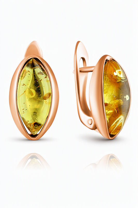 Marquise Lemon Amber Silver Earrings — DARVIN (Pre-Order)