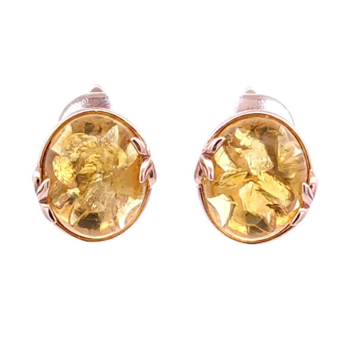 Oval Lemon Amber Silver Earrings — DARVIN (Pre-Order)