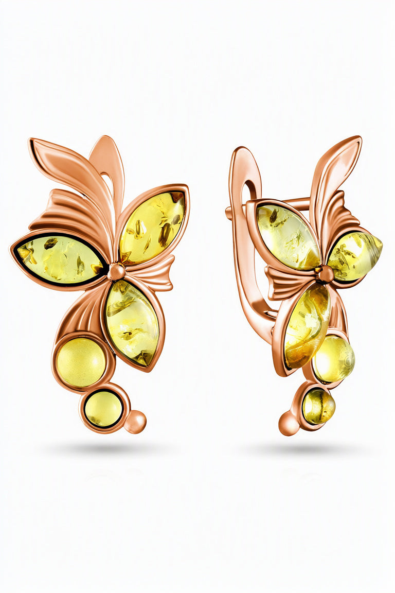 Marquise Lemon Amber Silver Earrings — DARVIN (Pre-Order)