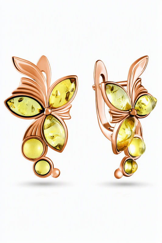 Marquise Lemon Amber Silver Earrings — DARVIN (Pre-Order)