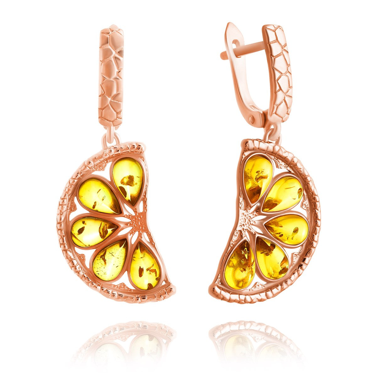 Teardrop Lemon Amber Silver Earrings — DARVIN (Pre-Order)