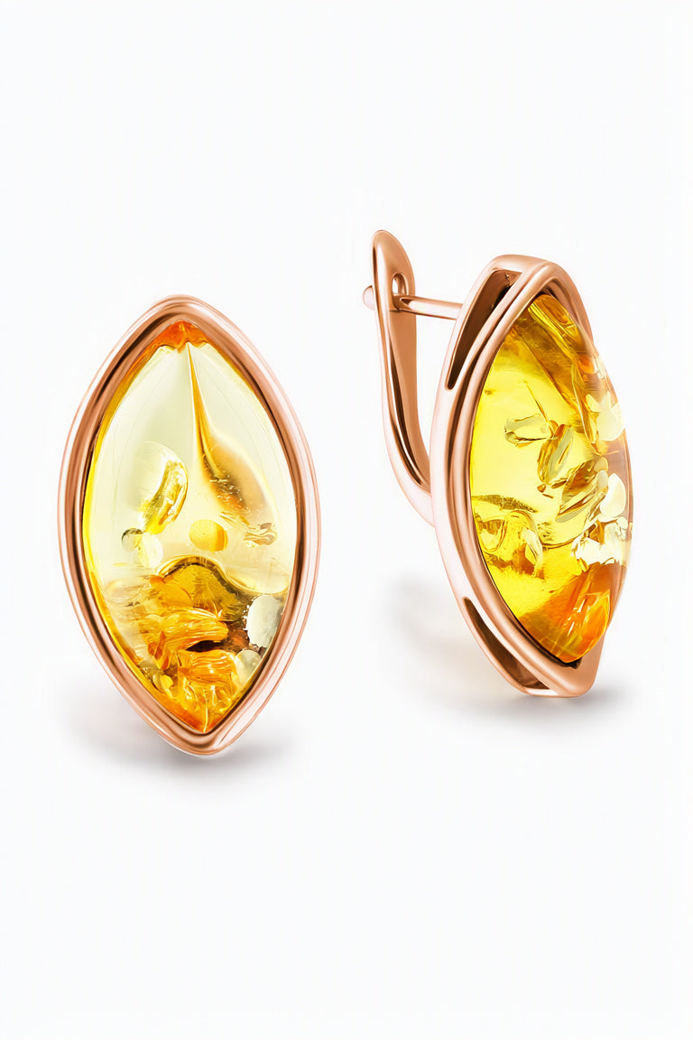 Marquise Lemon Amber Silver Earrings — DARVIN (Pre-Order)