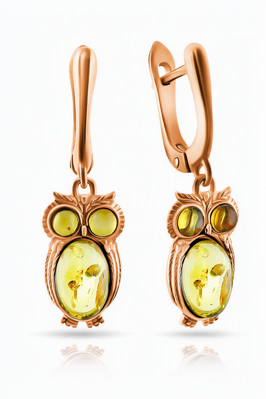 Oval Lemon Amber Silver Earrings — DARVIN (Pre-Order)
