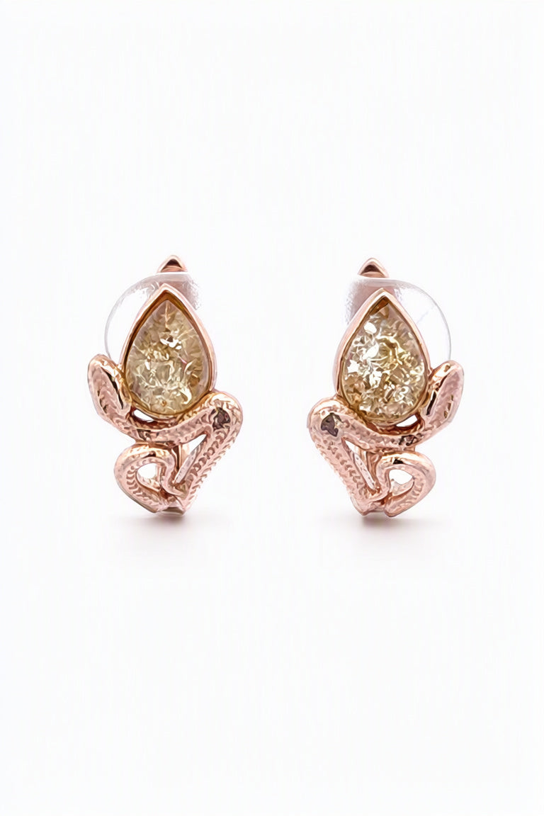 Teardrop Lemon Amber Silver Earrings — DARVIN (Pre-Order)