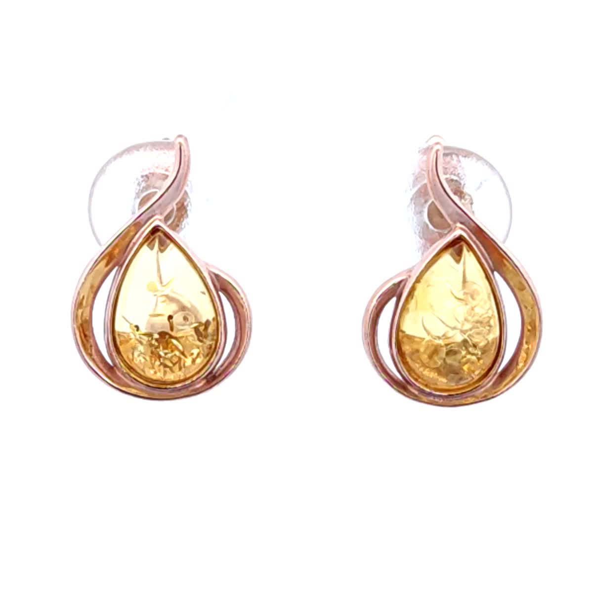 Teardrop Lemon Amber Silver Earrings — DARVIN (Pre-Order)