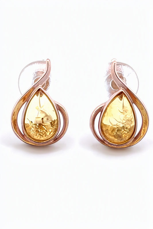 Teardrop Lemon Amber Silver Earrings — DARVIN (Pre-Order)