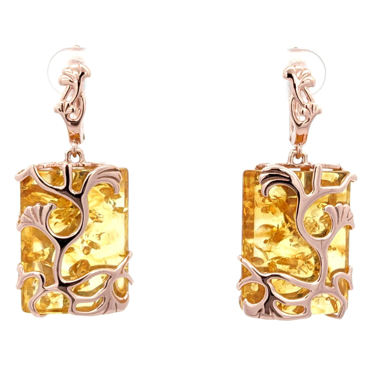 Lemon Amber Silver Earrings — DARVIN (Pre-Order)