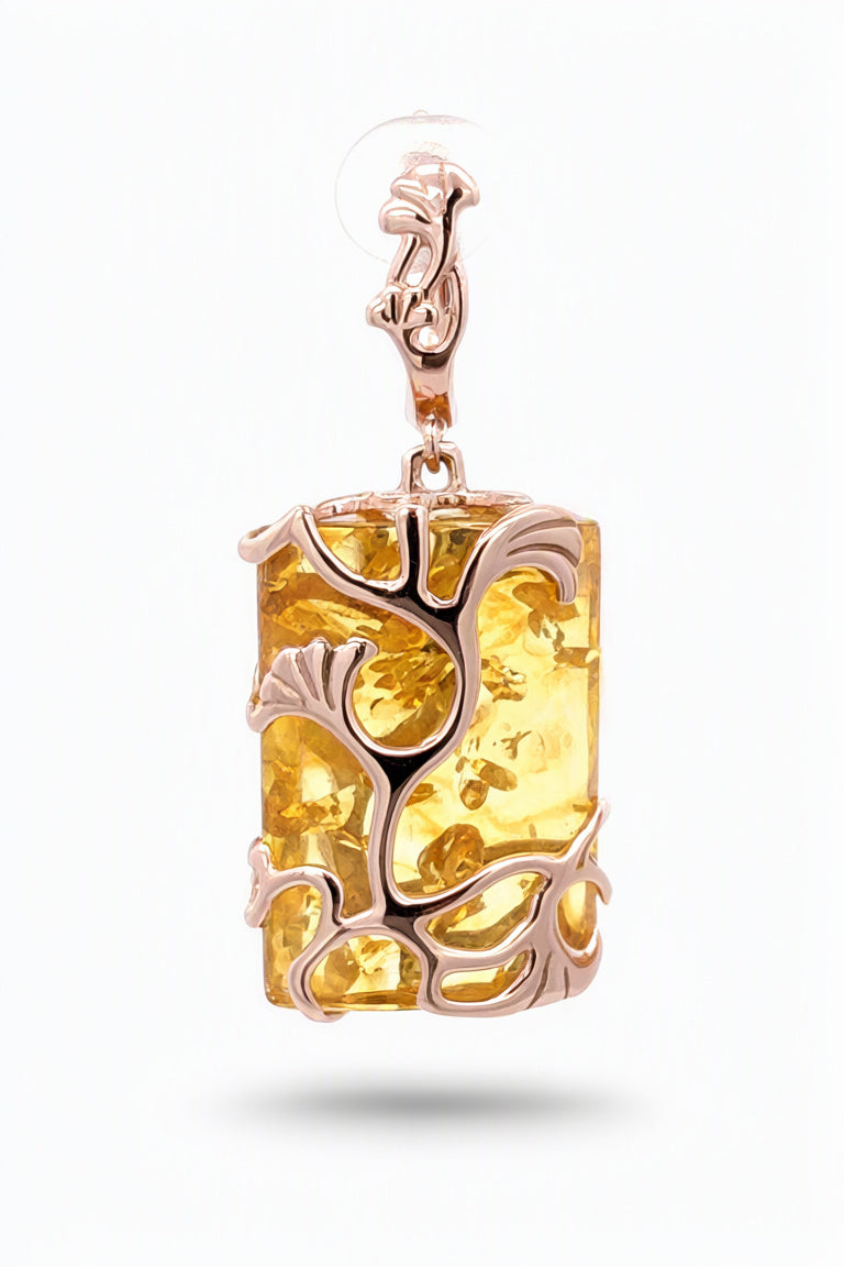 Lemon Amber Silver Earrings — DARVIN (Pre-Order)