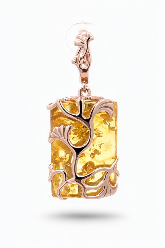Lemon Amber Silver Earrings — DARVIN (Pre-Order)