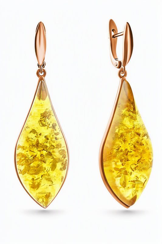 Lemon Amber Silver Earrings — DARVIN (Pre-Order)