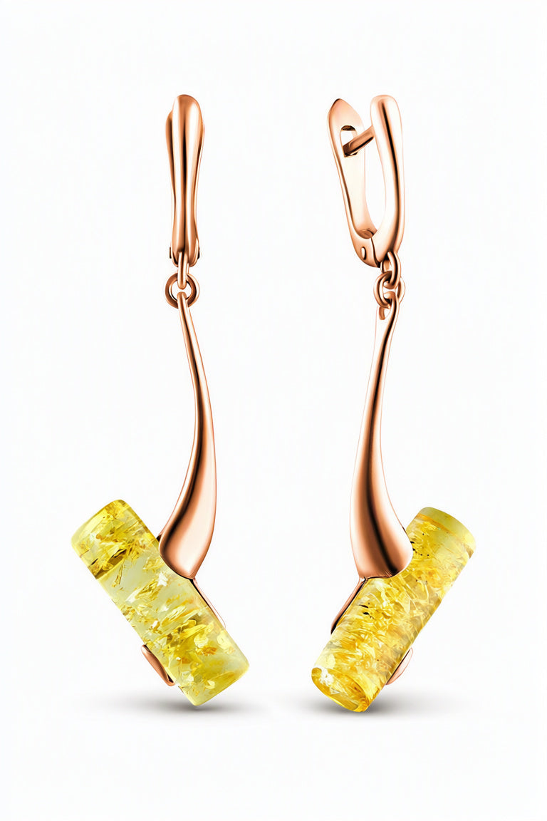 Lemon Amber Silver Earrings — DARVIN (Pre-Order)