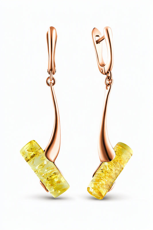Lemon Amber Silver Earrings — DARVIN (Pre-Order)