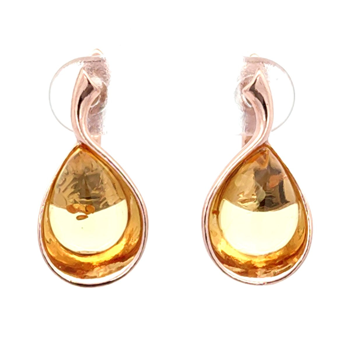 Teardrop Lemon Amber Silver Earrings — DARVIN (Pre-Order)