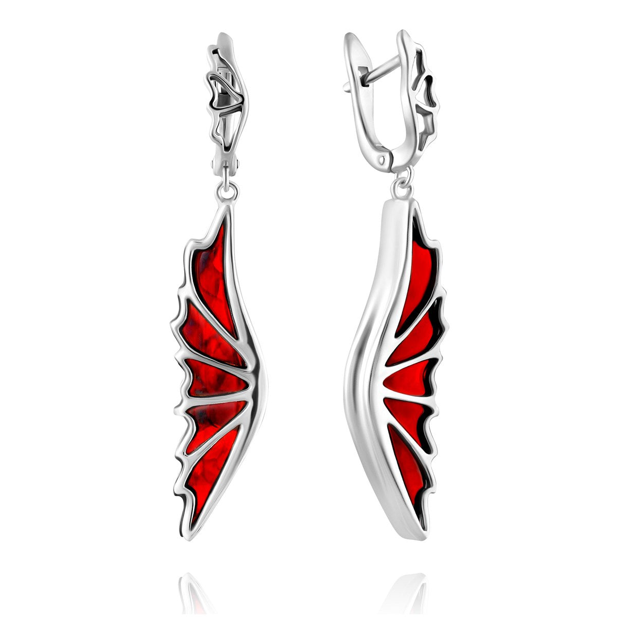 Cognac Amber Silver Earrings — DARVIN (Pre-Order)