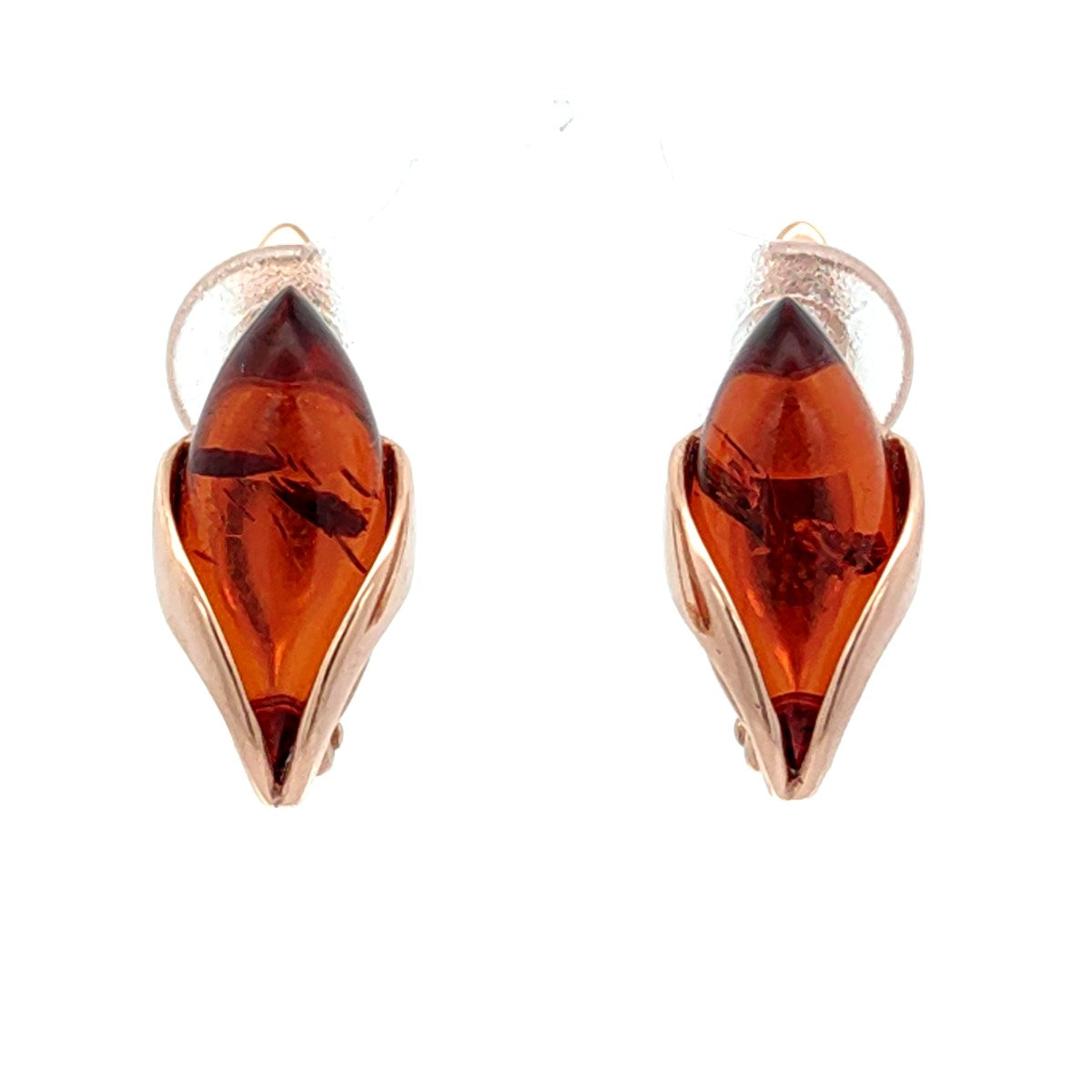 Marquise Cognac Amber Silver Earrings — DARVIN (Pre-Order)