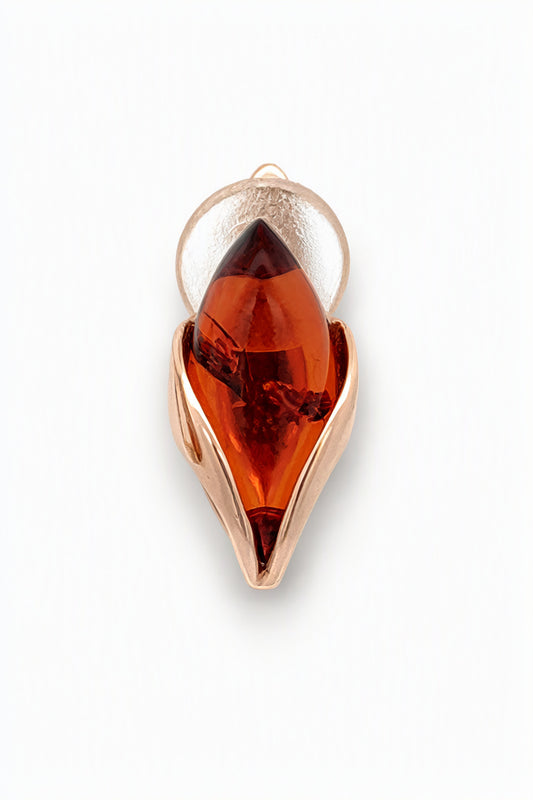 Marquise Cognac Amber Silver Earrings — DARVIN (Pre-Order)