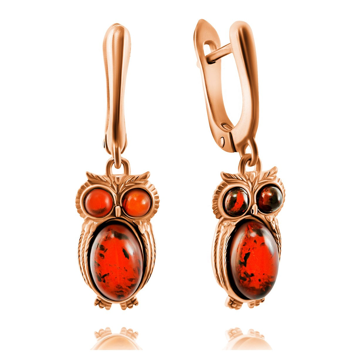 Oval Cognac Amber Silver Earrings — DARVIN (Pre-Order)