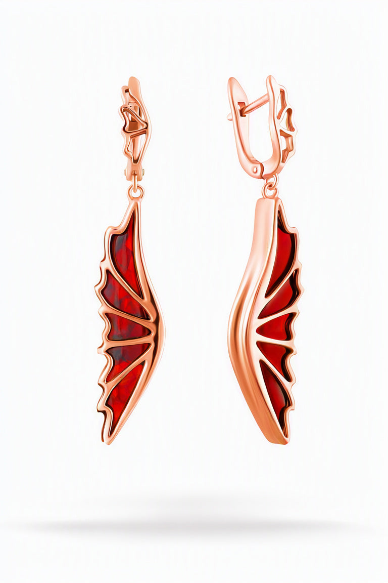 Cognac Amber Silver Earrings — DARVIN (Pre-Order)