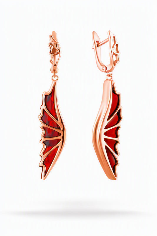 Cognac Amber Silver Earrings — DARVIN (Pre-Order)