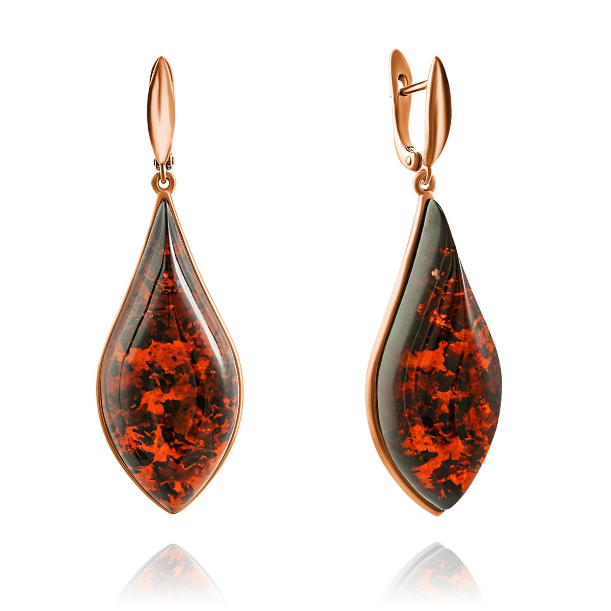 Cognac Amber Silver Earrings — DARVIN (Pre-Order)