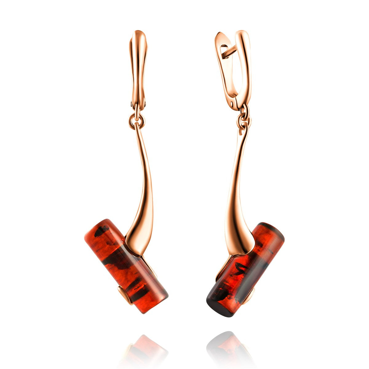 Cognac Amber Silver Earrings — DARVIN (Pre-Order)