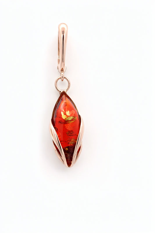Marquise Ruby Red Amber Silver Earrings — DARVIN (Pre-Order)