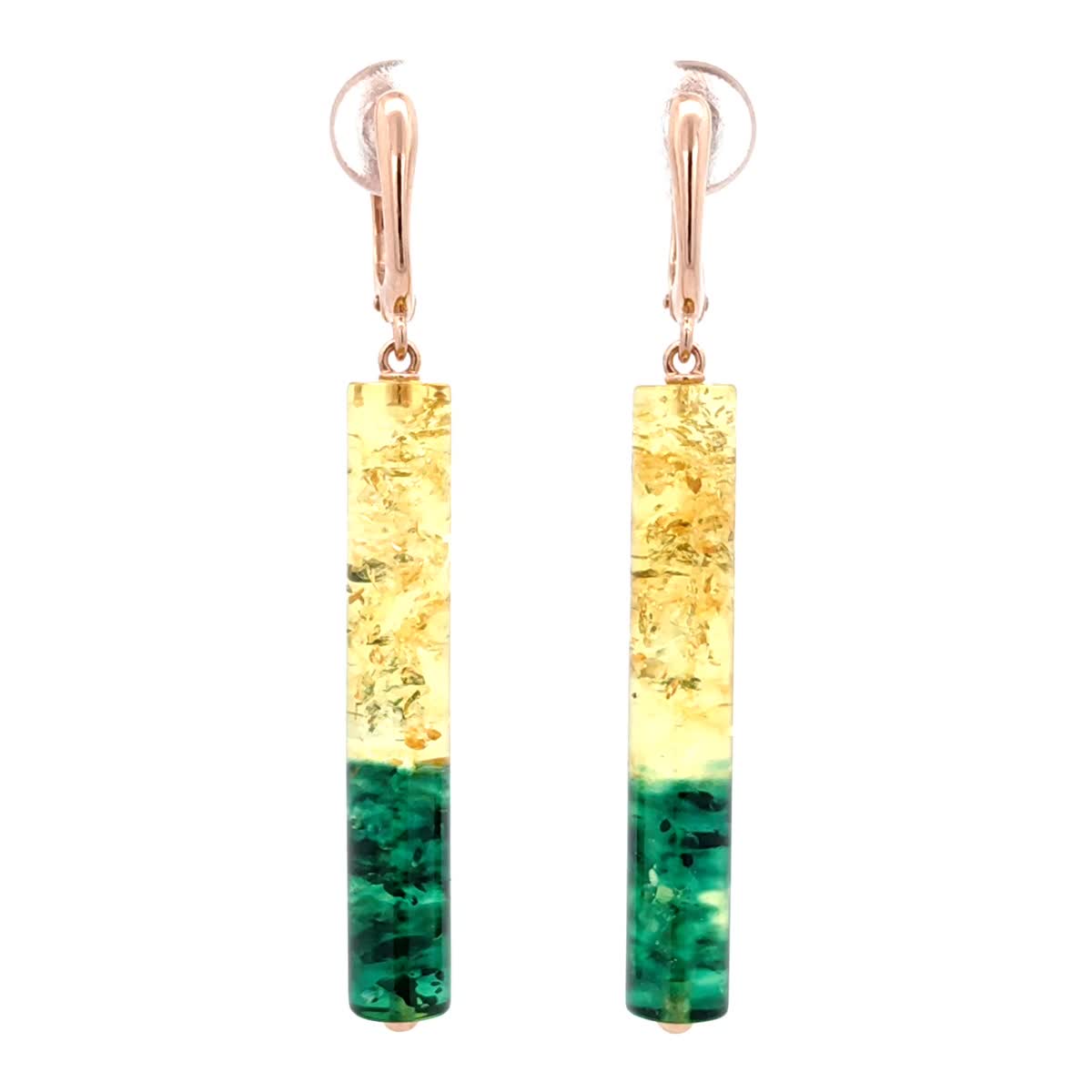 Lemon-Green Amber Silver Earrings — DARVIN (Pre-Order)