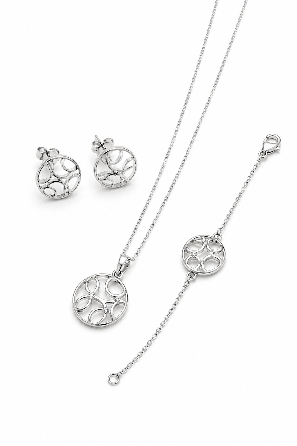 Classic Zircon Jewelry Set – Sterling Silver