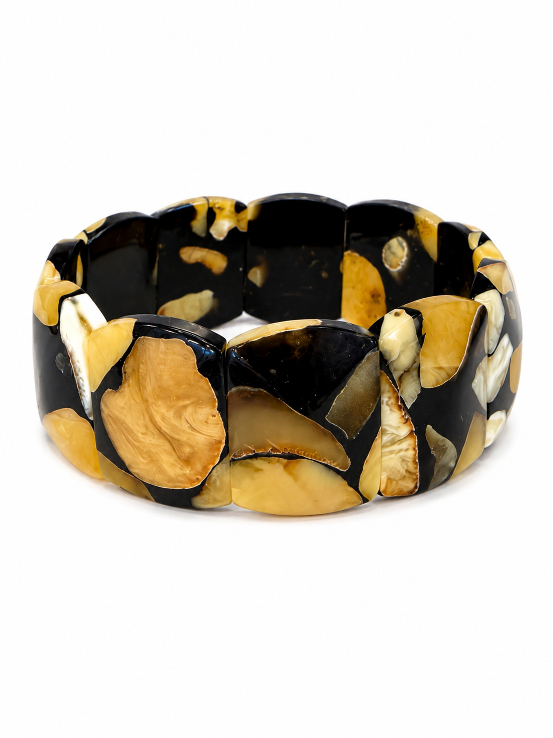 Dalmatian Collection — Handmade Amber Mosaic Bracelet