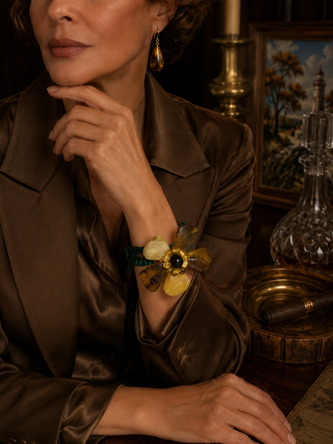 Amber Flower Bracelet