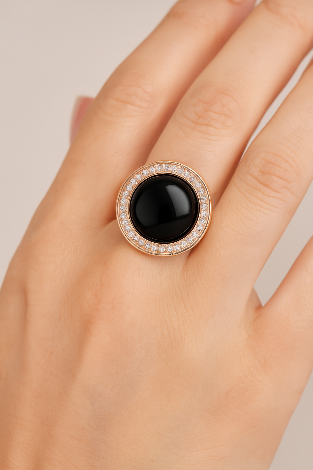 “Black Night” ring amber