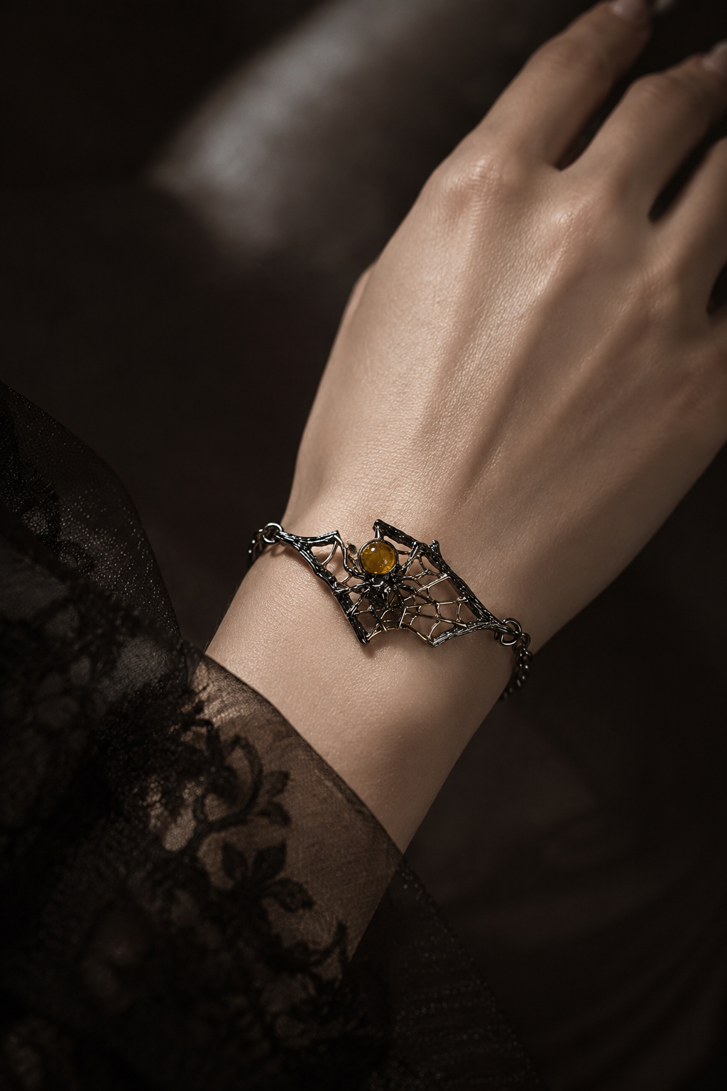 Amber Spider Bracelet