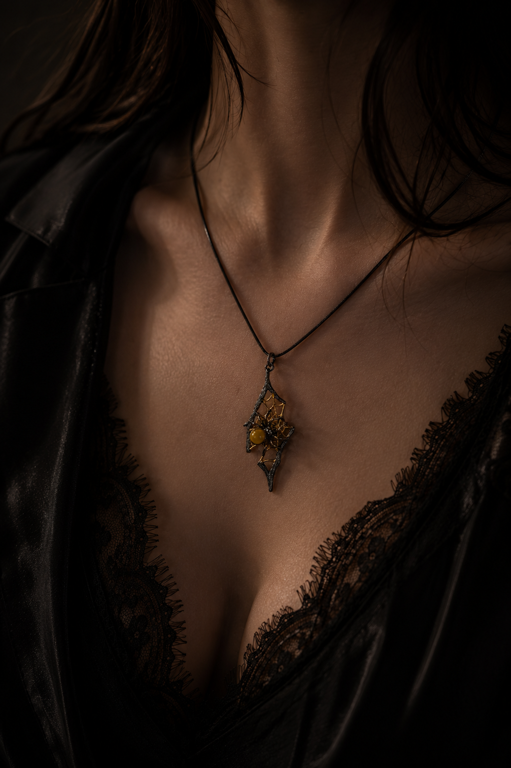 Spider Collection – Natural Baltic Amber Sterling Silver Pendant