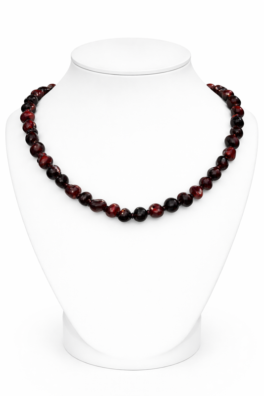 Baltic Amber Baby Necklace – Natural Raw Amber, Knotted Beads