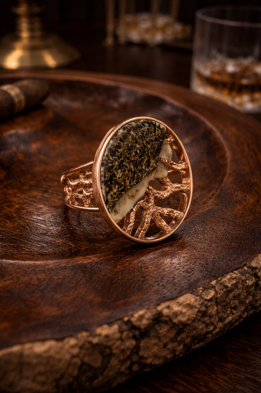 Modern Gold Ring – Baltic Amber