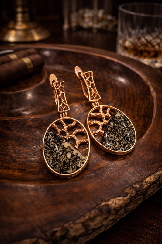 Modern Collection Earrings – Baltic Amber | Gold-Plated Sterling Silver