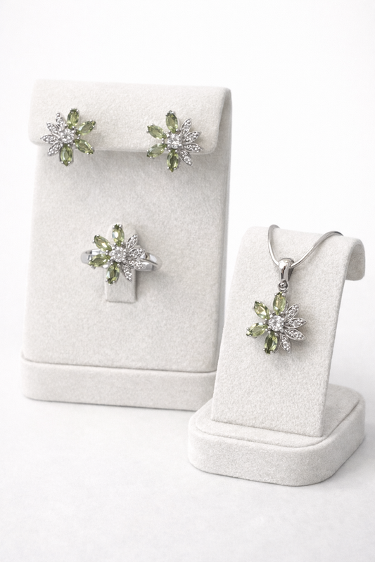 Daisy Set – Peridot & Zirconia | Sterling Silver