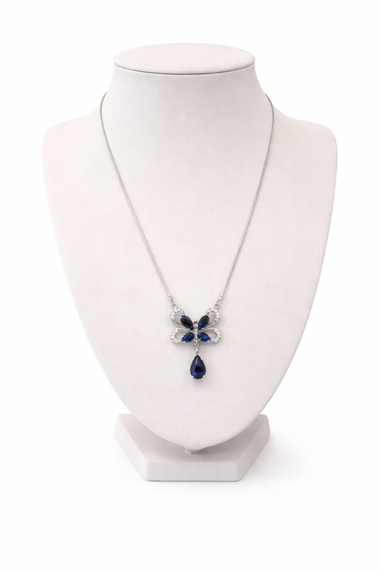 Sapphire Bloom Necklace – Sapphire & Zirconia | Sterling Silver