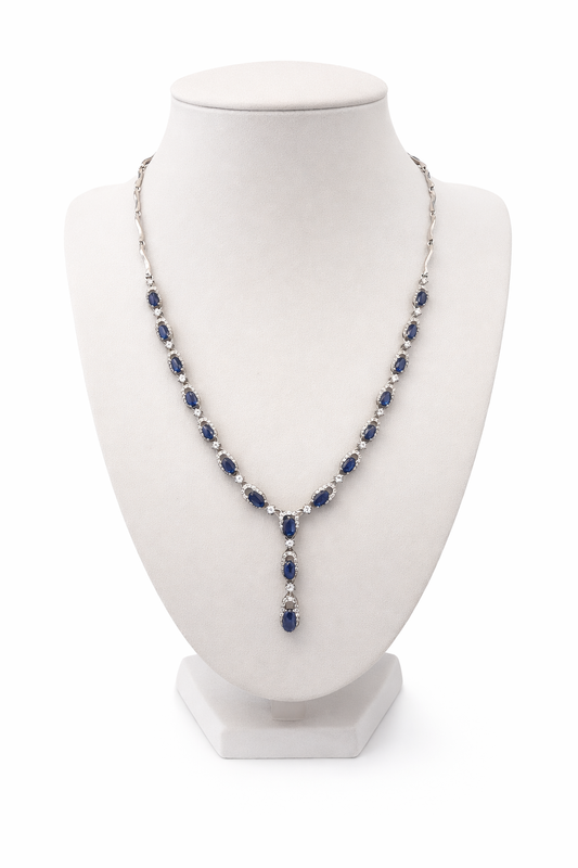 Royal Sapphire Necklace – Sapphire & Zirconia | Sterling Silver