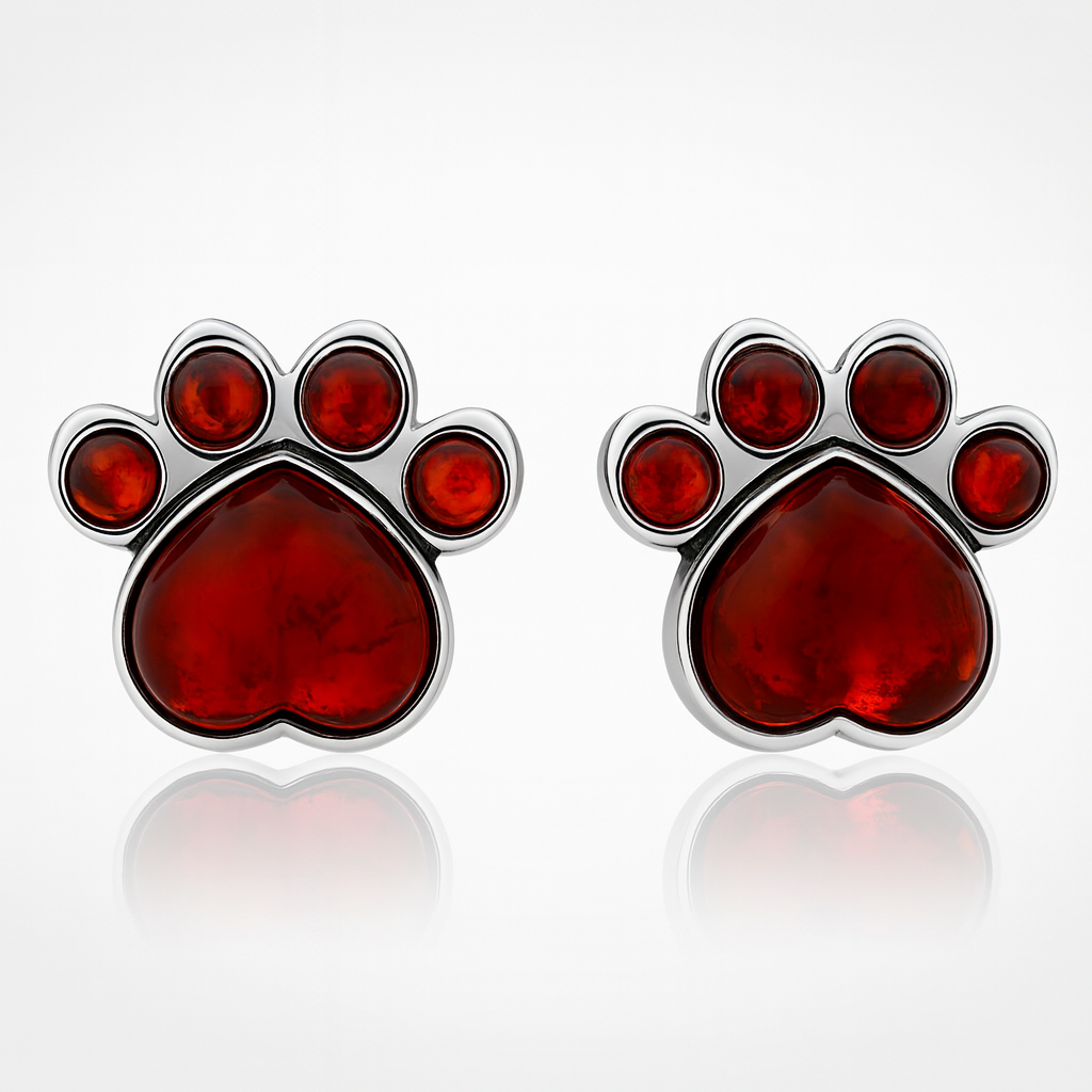 Amber Paw Earrings