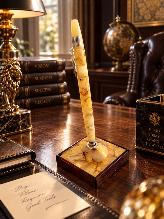 Amber Pen with Stand