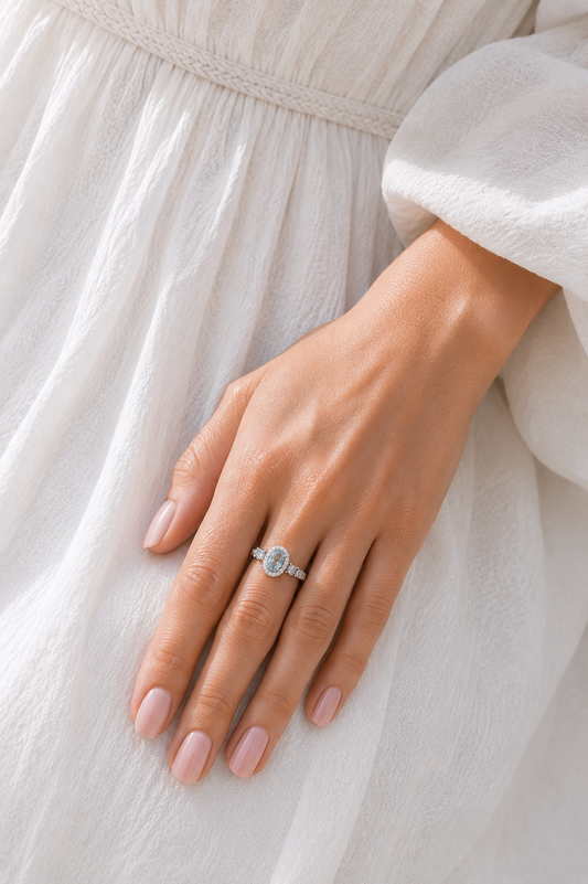 Blue Topaz Silver Ring