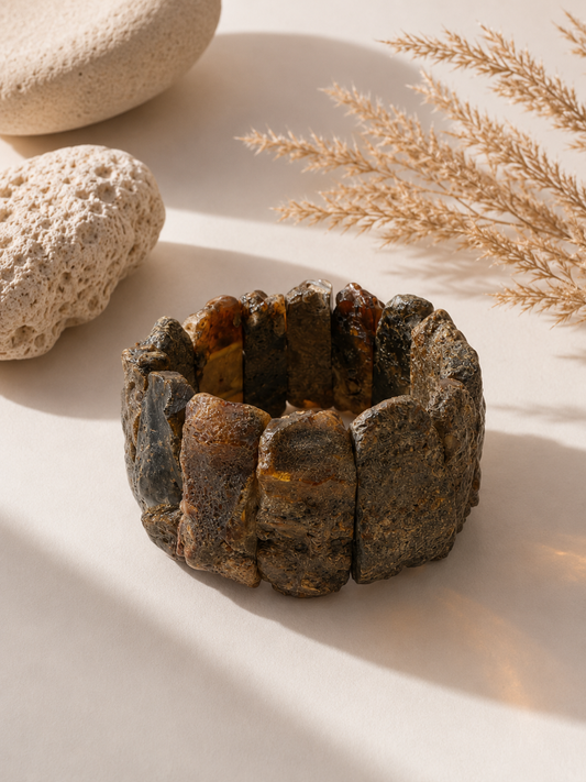 Brutal Raw Amber Bracelet