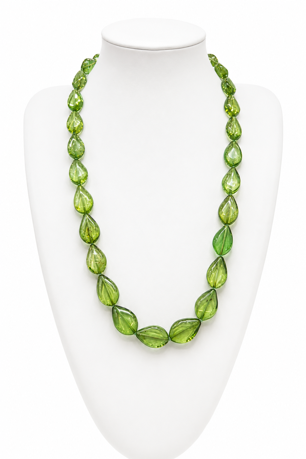 Green Olive Amber Necklace