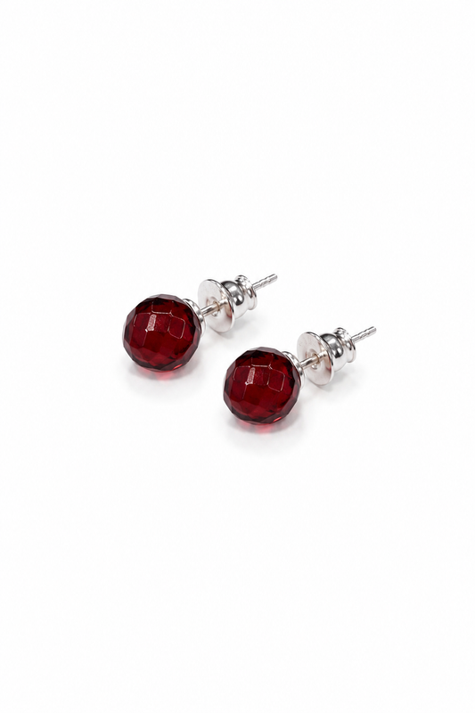 Faceted Caribbean Amber Stud Earrings